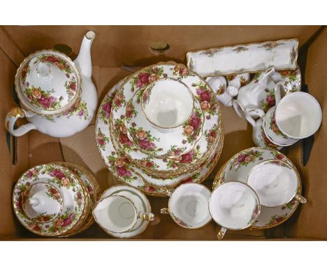 A Royal Albert Old Country Roses pattern part tea and dinner service, printed mark  Good condition and first qualityPlease no