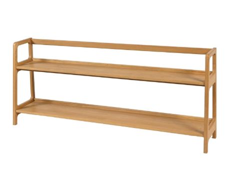 A mid-century style light oak Agnes long bookcase, by SCP, 67cm h; 160 x 30cm  Marks to top surface otherwise good solid cond