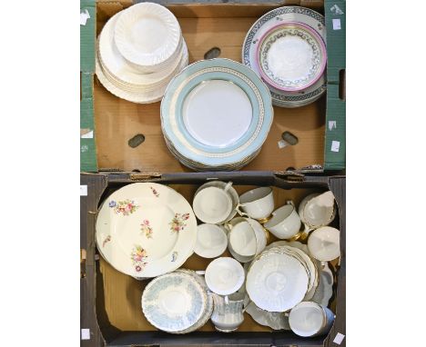 A Coalport Ming Rose bone china part tea service, an Aynsley bone china tea service, white with gilt rim, miscellaneous other