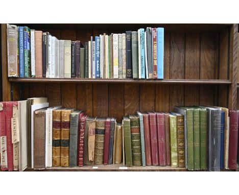 Books. Two &amp; three-quarter shelves of topography and travel, 19th c and later, including Tilley (Joseph), The Old Halls, 