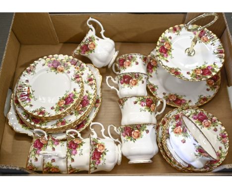 A Royal Albert Old Country Roses bone china tea service  