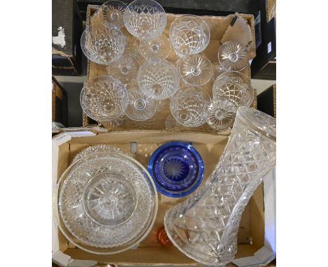 Miscellaneous glassware 20th c,&nbsp; including a cut class decanter, bowls and vase  Not every item has been checked