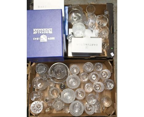 Miscellaneous cut and other glassware, including Dartington  