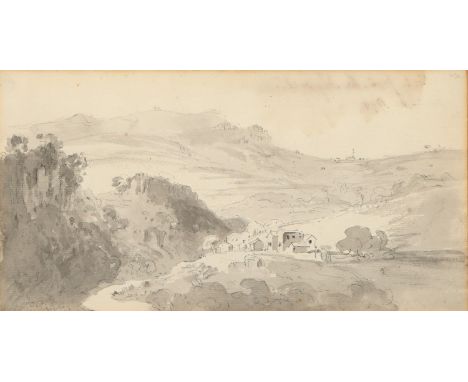 Nicholas Pocock (1741-1821) - Matlock from Hagwood, Derbyshire, signed, titled and dated June 6th 1794 to verso,&nbsp;waterco