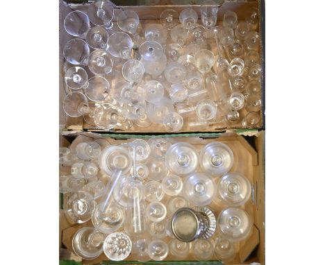 Miscellaneous cut and other glassware, including a pair of hanging chandeliers  