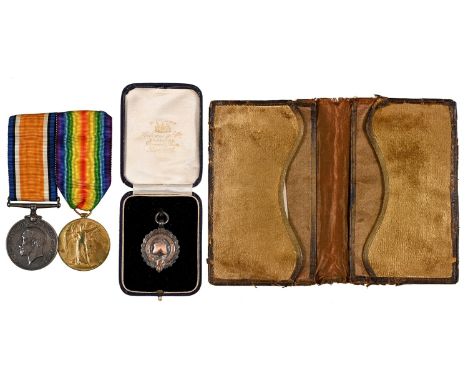 WWI pair, British War Medal and Victory Medal, 5972 Pte H H Waterman R W Kent R, Geneva Prisoner of War Convention W O, Code 