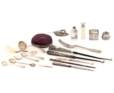 Tiffany &amp; Co. A North American silver skewer letter knife, 20.5cm l, maker's mark, late 20th c and miscellaneous English 