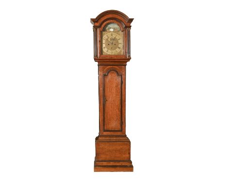 A George III walnut and oak eight-day longcase clock, J Hurdman Baslington Alford [Lincolnshire], the break arched dial with 