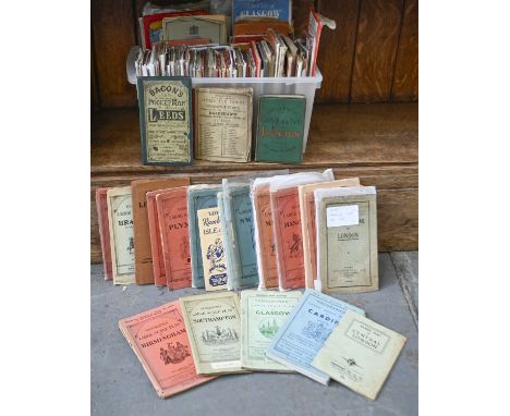 Maps. A collection of approx. 80 folding maps, 19th c and later, including a defective copy of Bradshaw's Plans of the Cities