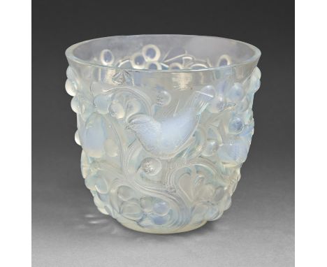"Avallon".&nbsp;A Lalique semi-opalescent glass vase, c1930, 14.5cm h, engraved R Lalique France  Two chips to rim
