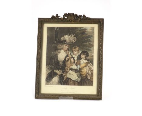 After John Raphael Smith, "An evening walk", stipple engraving, published 1783, 26cm x 23cm; four portrait prints; and a Vani