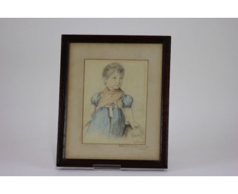 Joseph S. Alpenny, portrait of a girl, three quarter length, signed and dated 1820, pencil with pastel, 21cm x 16cm; and anot