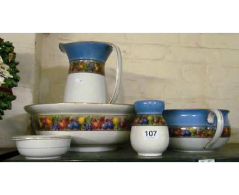 A jug and basin set and chamber pot