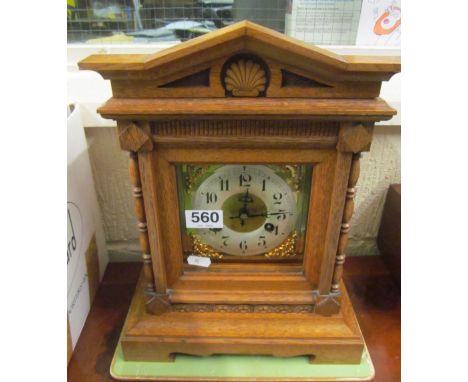 An Edwardian mantel clock eight day striking movement