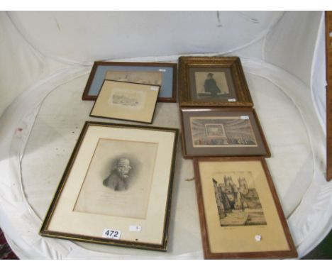 A watercolour Waterloo Bridge, Chain Pier, Brighton, portrait of gentleman and other pictures