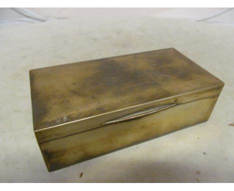 Three silver spoons, silver ladle, two silver spoons, six silver coloured spoons, spoon and silver cigarette box