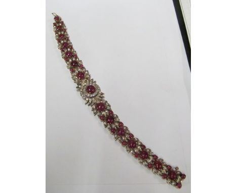 A diamond and ruby bracelet
