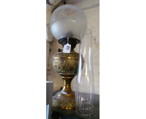 A brass lamp