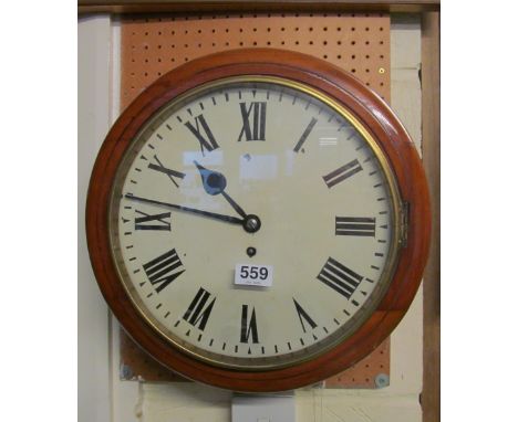 A mahogany single fusee wall clock