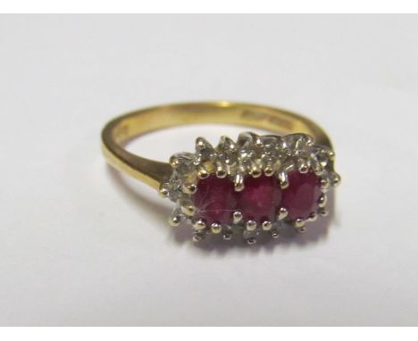 An 9ct ruby and diamond ring size O 2.5g