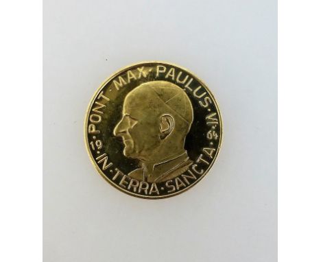   Goldmedaille Vatikan 1964, Papst Paul VI., Reise ins Heilige Land, Revers: Geburtsstern  Goldmedaille Vatikan 1964, Papst P