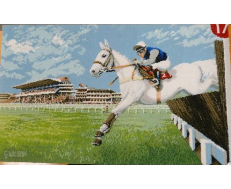 Decorative  Axminster  Limited Edition Wall Carpet depicting Desert Orchid: Designed by G Wilson 114 x 69cm