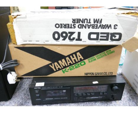 Boxed QED T260 Tuner: Yamaha K220 Cassette recorder &amp; loose Rotel RD885 cassette(3)