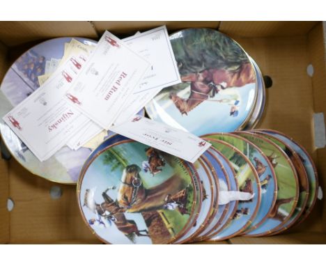 A collection of Royal Doulton &amp; Royal Worcester Racing Theme Limited edition plates: with many certs