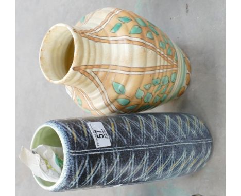 Mid Crentury German Grete Vase: together with floral decorated Regal Pottery item(2)