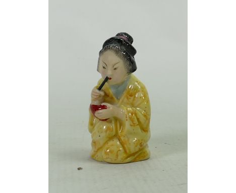 Royal Worcester Candle Snuffer Model as Geisha Girl: puce mark, height 7cm 