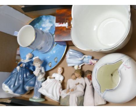 Royal Doulton seconds figures, similar Impressions planter &amp; vase, RAF commemorative items etc 