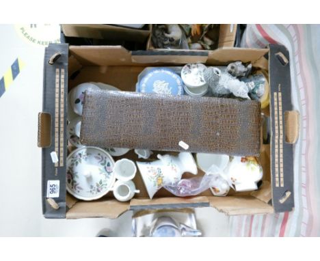 A mixed collection of items to include: Wedgwood Hathaway Rose Patterned Item, Jasperware, Aynsley etc 