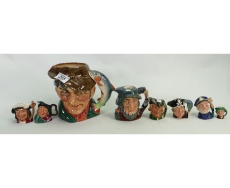 A Collection of 7 Assorted Royal Doulton character Jugs: together with similar item(8)