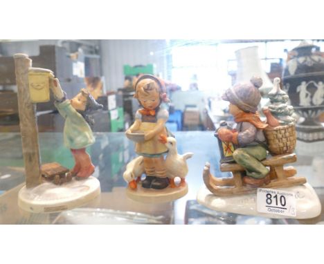 Goebel figures to include: Ride into Christmas, Girl with Goose &amp; A Letter to Santa Claus(3)