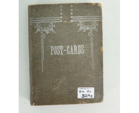Ealy 20th Century Post Card Album: with themes of WW1 ships, Railways, Beeches, Titanic post sinking item noted