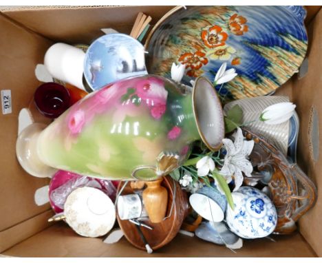 A mixed collection of items to include: Large Wilkinson Floral Decorated Vase, Falcon Ware hand decorated Sandwich Plate, Car