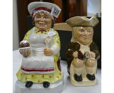 Kevin Francis Large Character Jug The Cook: together with Tony Woods  smaller item(2)