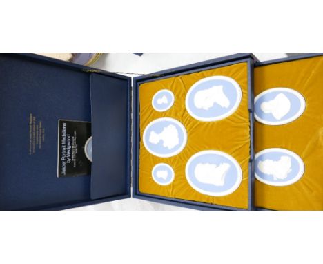 A collection of Wedgwood jasperware plaques: The Jasper Portrait medallions produced in association with the National Portrai