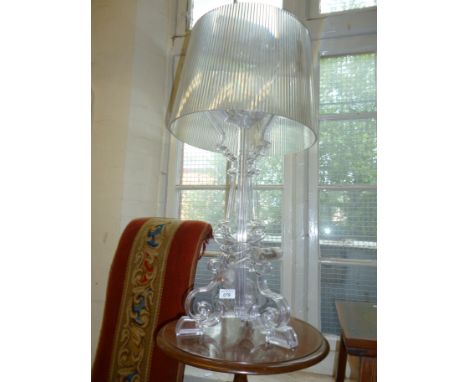 A stylish contemporary clear perspex table lamp and shade (sold electrically tested).