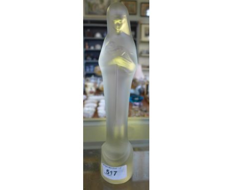 A frosted glass model of a Madonna and child, signed GSL 