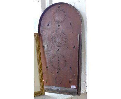 A vintage wooden Bagatelle board 