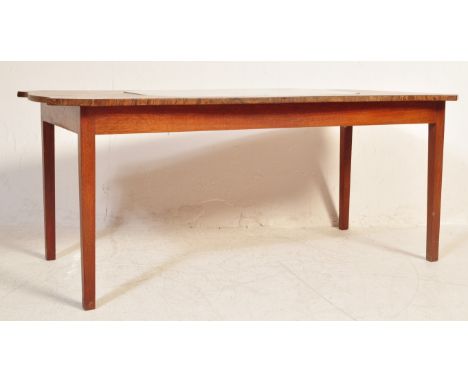 An Edwardian mahogany inlaid&nbsp; coffee occasional table. The rectangular table having a tapestry to centre with deer and f