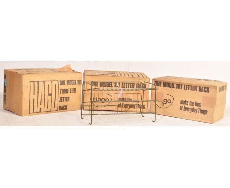 Hago - Model 101 - A collection of three retro vintage industrial atomic space age sputnik three tier letter racks of tubular