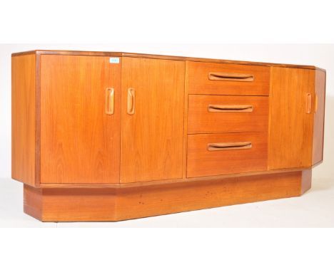 G-Plan - Fresco Hex - A retro mid 20th century circa. 1970's G Plan teak sideboard having a central bank of three drawers wit