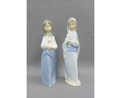 Lladro female figure and a Nao figure, tallest 23cm (2) 