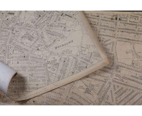 Two Moordown, Bournemouth Ordnance Survey street maps, 1/1250 scale, 71cm x 102cm