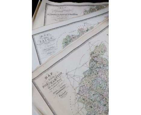 C &amp; J Greenwood, county maps to include Northampton, Leicester, Stafford, Northumberland, Worcester, Salop, Huntingdon, M