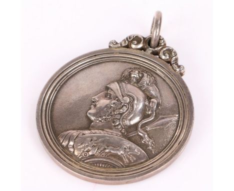 Victorian Scottish silver Royal Academy fencing medal, Edinburgh maker&nbsp;James Nasmyth &amp; Co, the medal with inscriptio