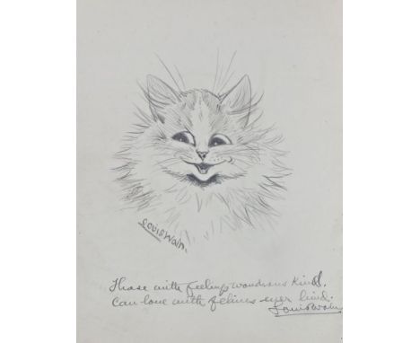 Louis Wain (1860-1939) interest- early 20th Century "Pen and Pencil Memories Album" containing numerous signatures, paragraph