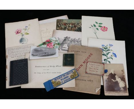 Collection of ephemera to include "Reminiscences of Bridge Ward and The Bridge of the World- London Bridge", "Sir John Moore 